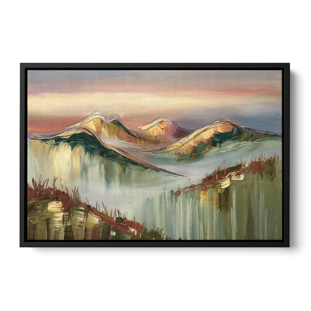 Ashland Mountain View Front - Black Canvas Wall Art