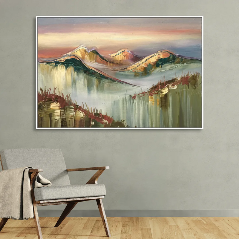 Ashland Mountain View Sitting Room - White Canvas Wall Art