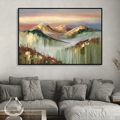 Ashland Mountain View Living Room - Black Canvas Wall Art