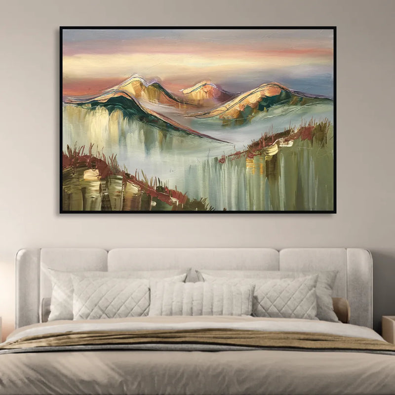 Ashland Mountain View Sitting Room - Black Canvas Wall Art