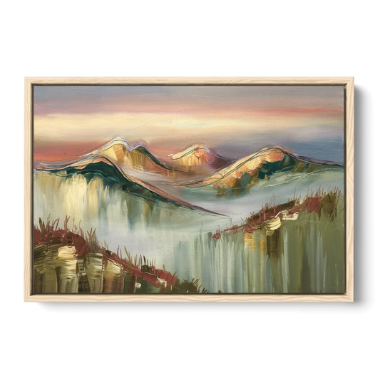 Ashland Mountain View - Oak Framed Canvas Wall Art - Front