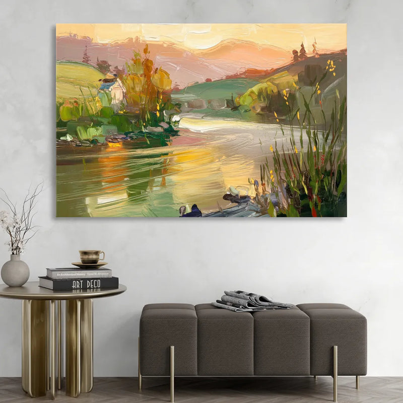 Ashland Riverfront Scene Sitting Room - Canvas Wall Art