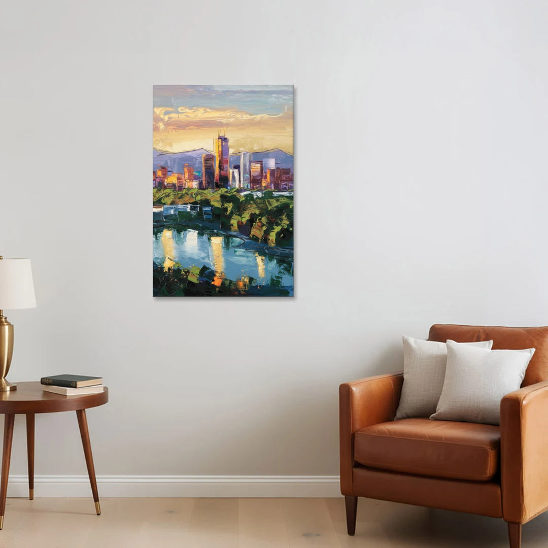 Ashland Skyline at Sunset - Canvas Wall Art - Sofa - 24x36