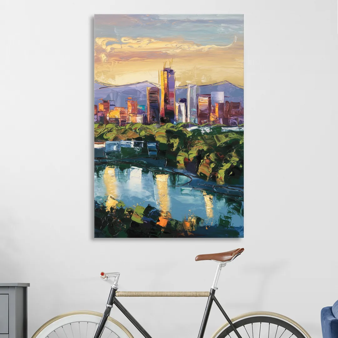Ashland Skyline at Sunset Living Room - Canvas Wall Art
