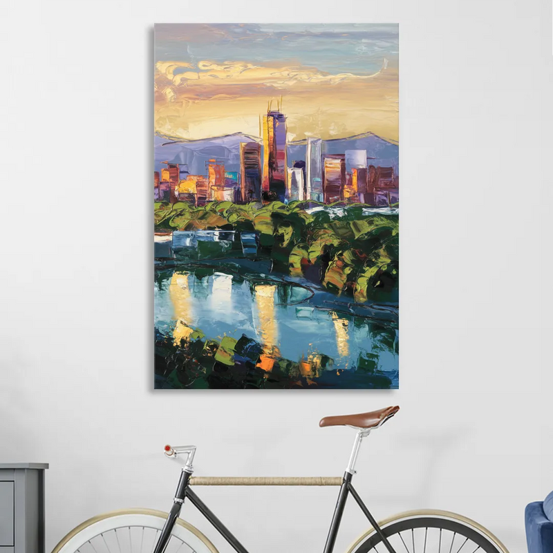 Ashland Skyline at Sunset Living Room - Canvas Wall Art