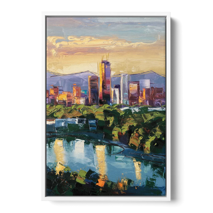 Ashland Skyline at Sunset Front - White Canvas Wall Art