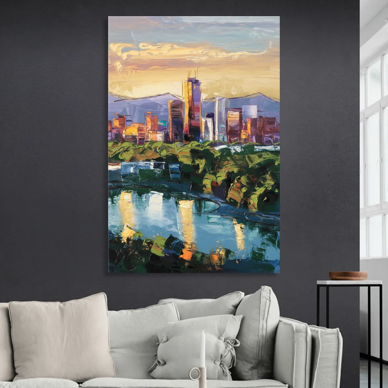 Ashland Skyline at Sunset Sitting Room - Canvas Wall Art