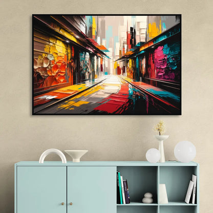 Ashland Street Art Vibes Living Room - Black Canvas Wall Art