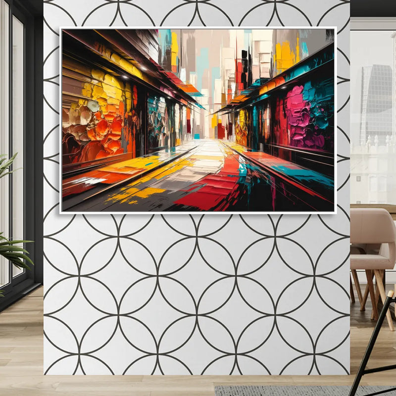 Ashland Street Art Vibes Living Room - White Canvas Wall Art