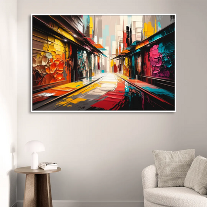 Ashland Street Art Vibes Sitting Room - White Canvas Wall Art
