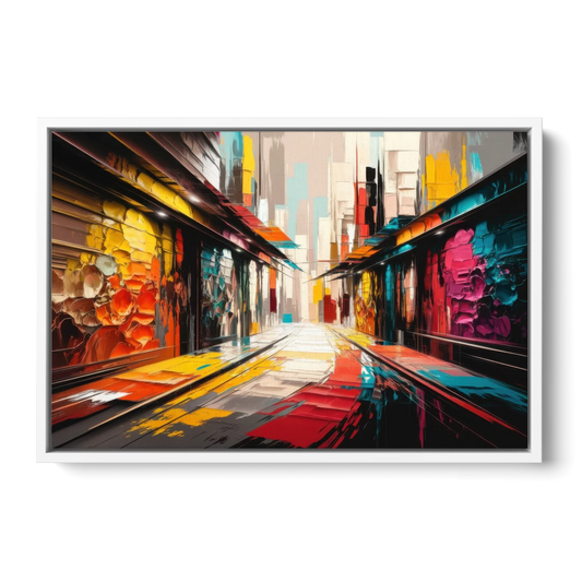 Ashland Street Art Vibes - White Framed Canvas Wall Art - Front