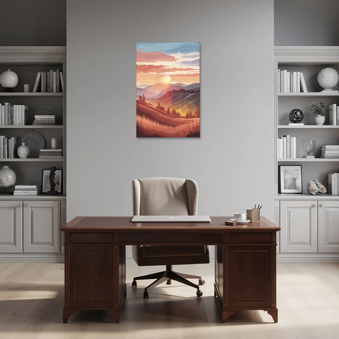 Ashland Sunrise Over Hills - Canvas Wall Art - Office - 24x36