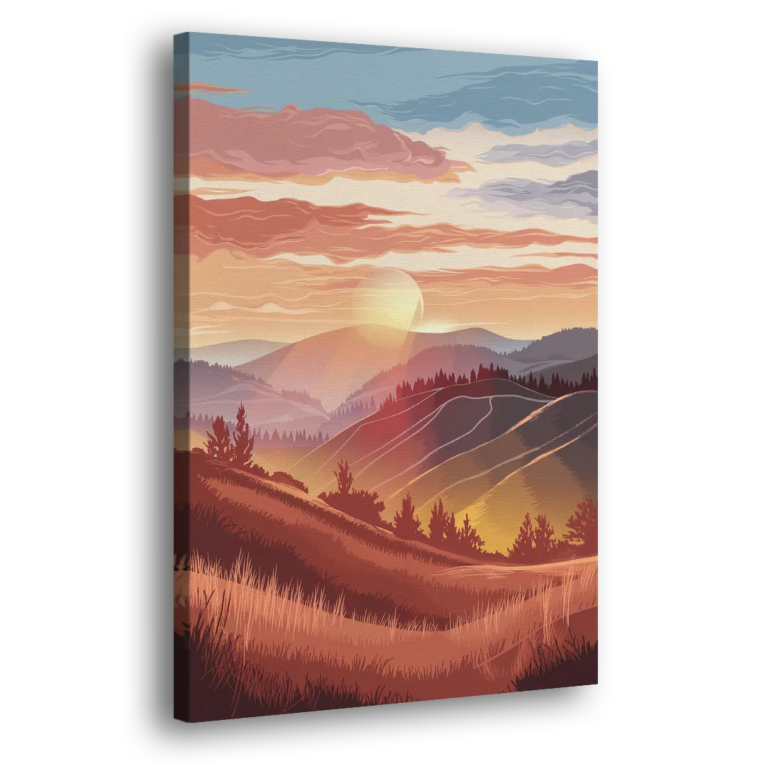 Ashland Sunrise Over Hills Side - Canvas Wall Art