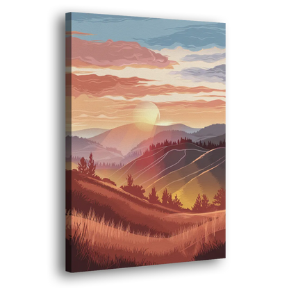 Ashland Sunrise Over Hills Side - Canvas Wall Art