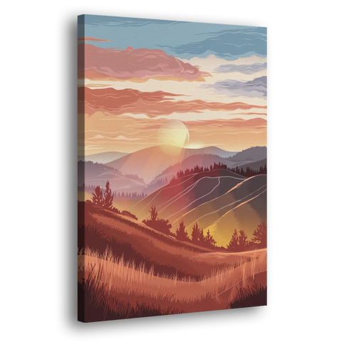 Ashland Sunrise Over Hills - Canvas Wall Art