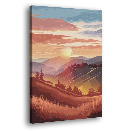Ashland Sunrise Over Hills Side - Canvas Wall Art