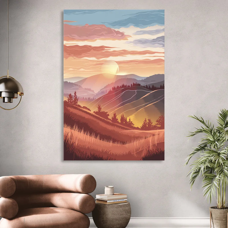 Ashland Sunrise Over Hills Sitting Room - Canvas Wall Art