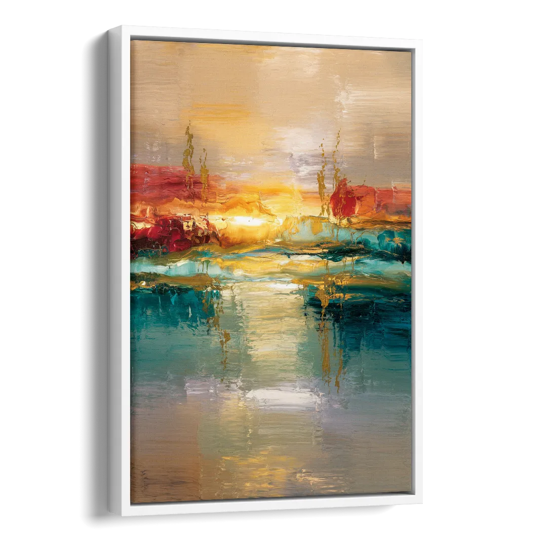 Ashland Sunset Horizon Side - White Canvas Wall Art