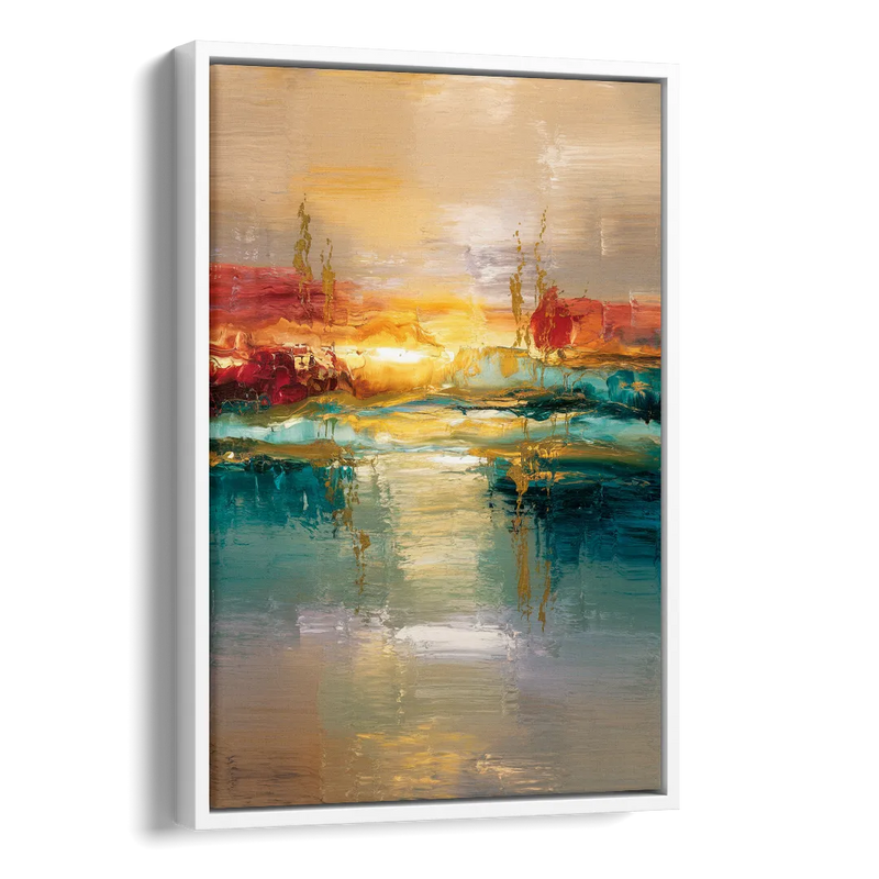 Ashland Sunset Horizon Side - White Canvas Wall Art