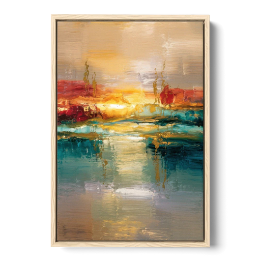 Ashland Sunset Horizon - Oak Framed Canvas Wall Art - Front