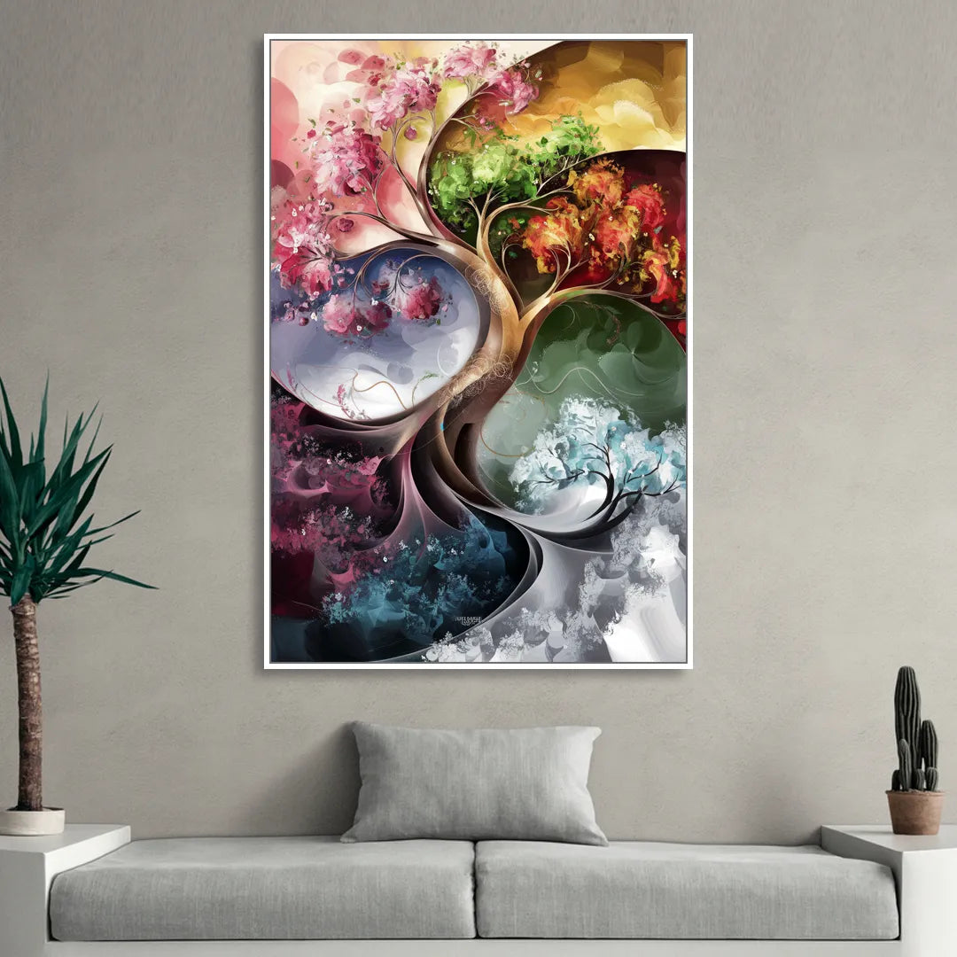 Ashland Vibrant Seasons Sitting Room - White Canvas Wall Art