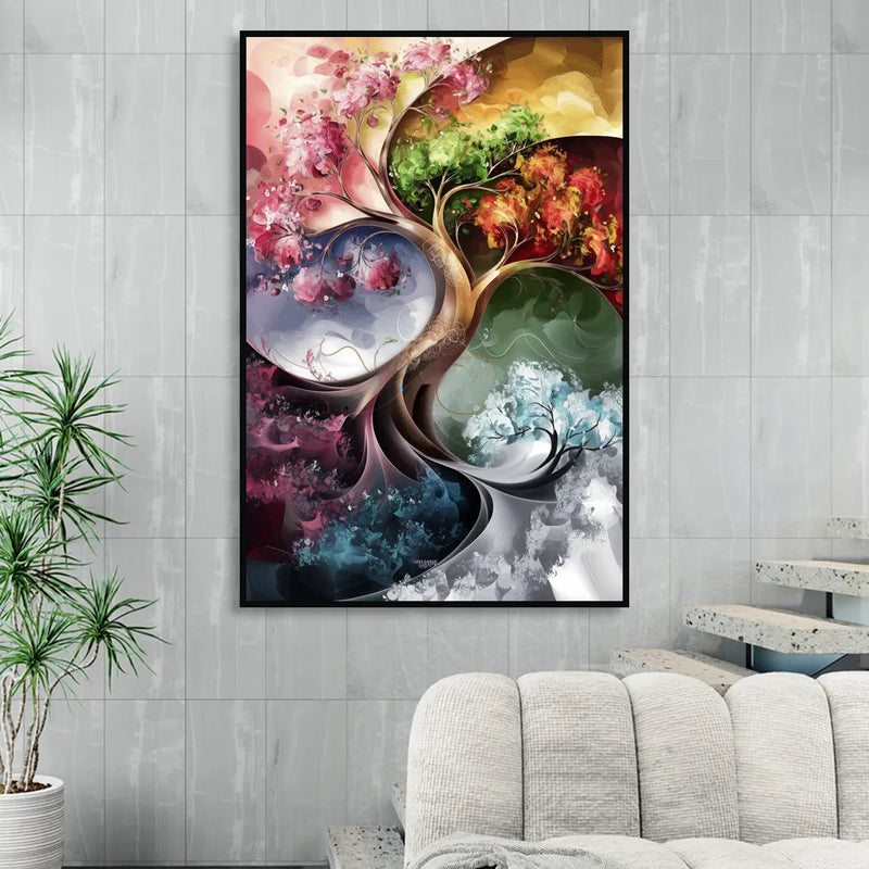 Ashland Vibrant Seasons Living Room - Black Canvas Wall Art