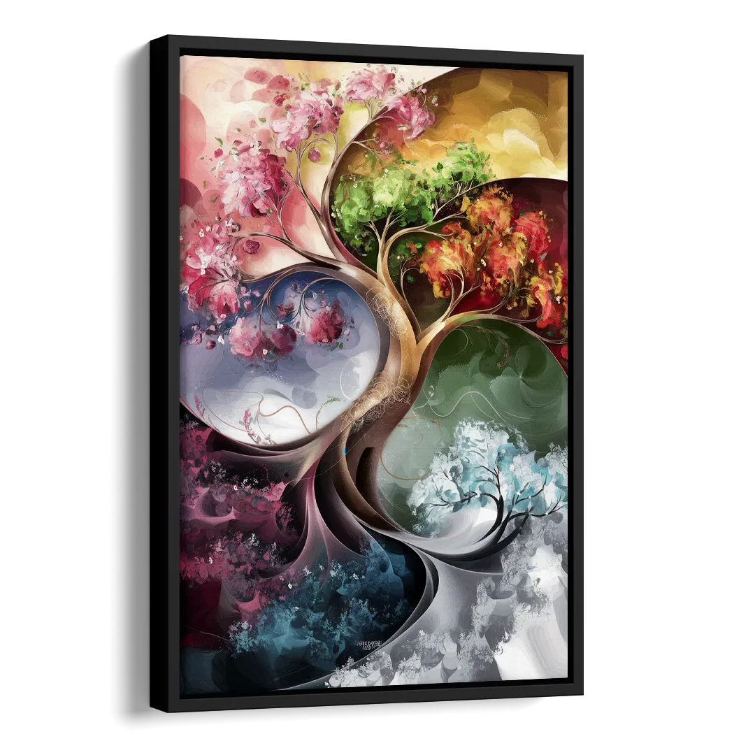 Ashland Vibrant Seasons Side - Black Canvas Wall Art