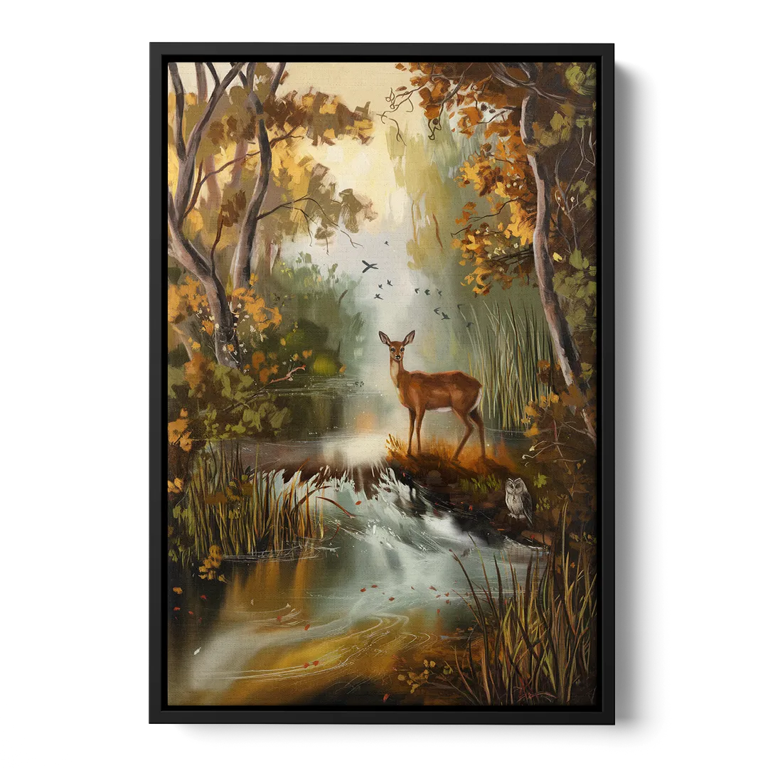 Ashland Wildlife Sanctuary Front - Black Canvas Wall Art