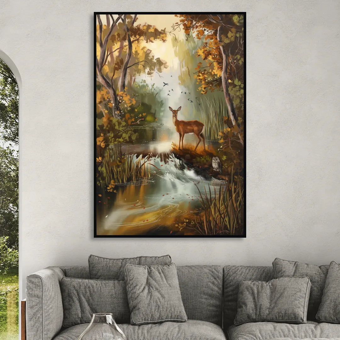 Ashland Wildlife Sanctuary Sitting Room - Black Canvas Wall Art