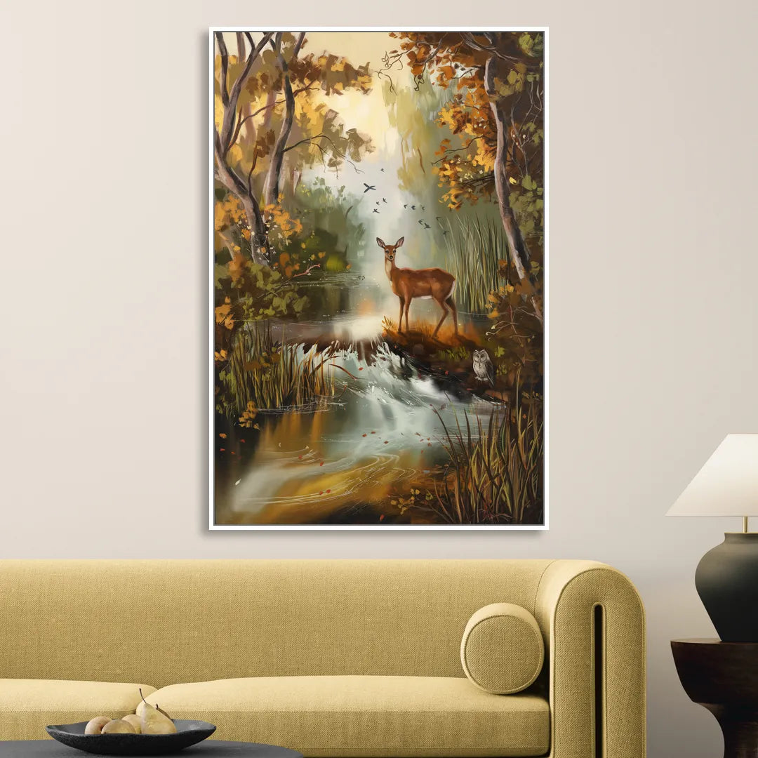 Ashland Wildlife Sanctuary Sitting Room - White Canvas Wall Art