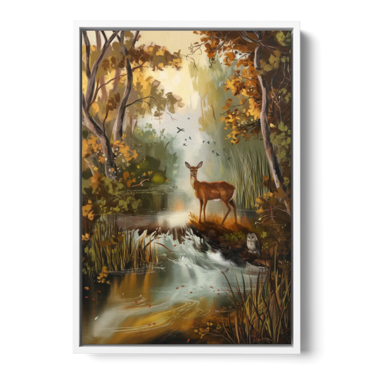 Ashland Wildlife Sanctuary - White Framed Canvas Wall Art - Front