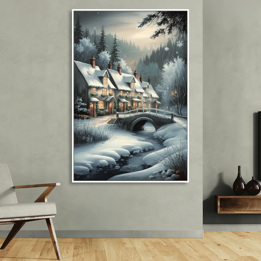 Ashland Winter Wonderland Sitting Room - White Canvas Wall Art