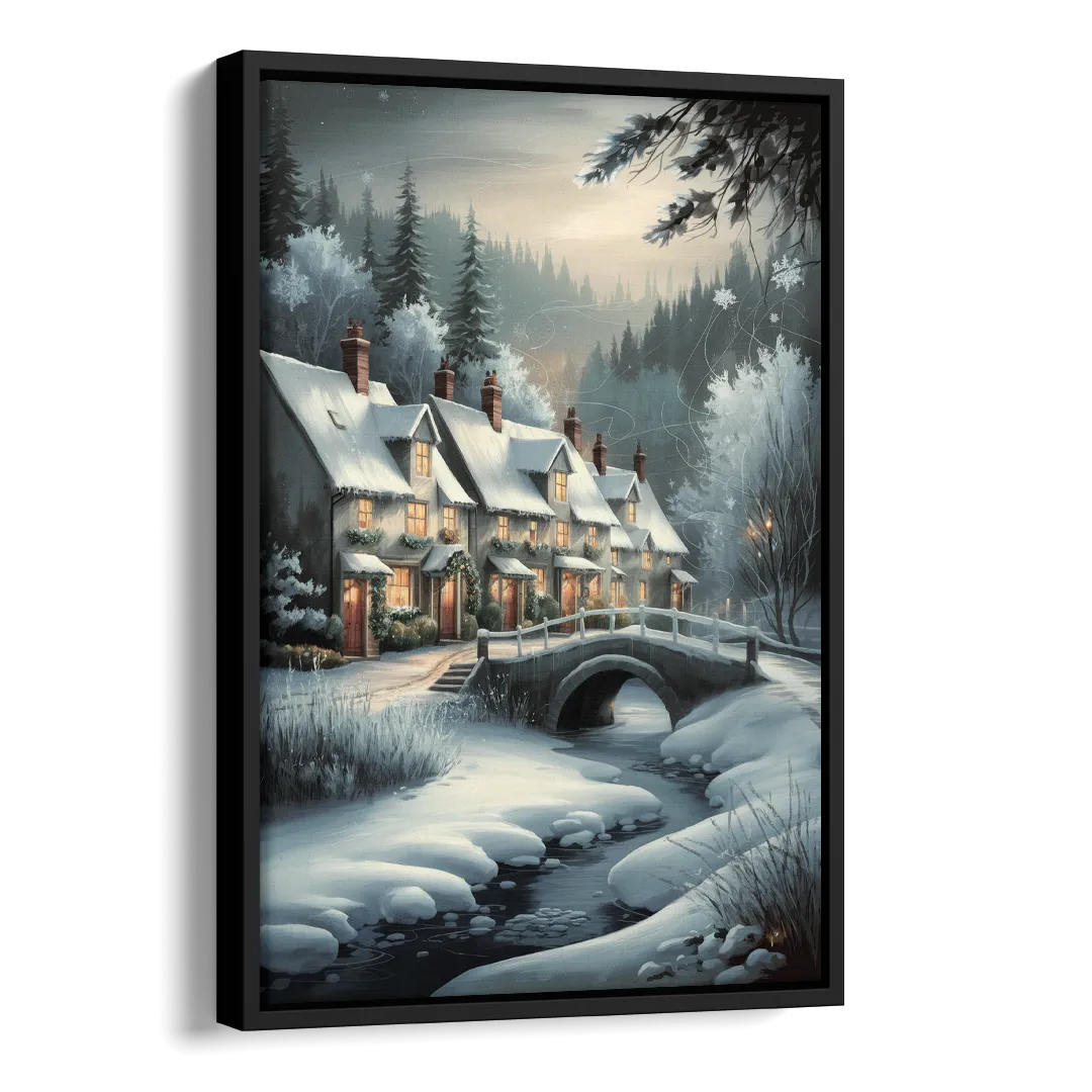 Ashland Winter Wonderland Side - Black Canvas Wall Art