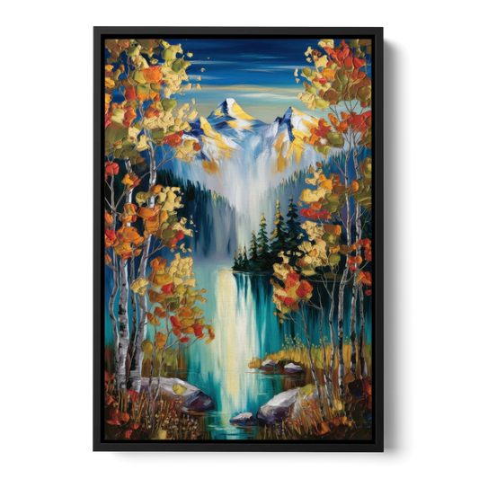 Aspen Alpine Serenity - Black Framed Canvas Wall Art - Front
