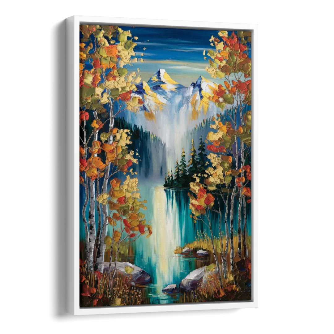 Aspen Alpine Serenity Side - White Canvas Wall Art