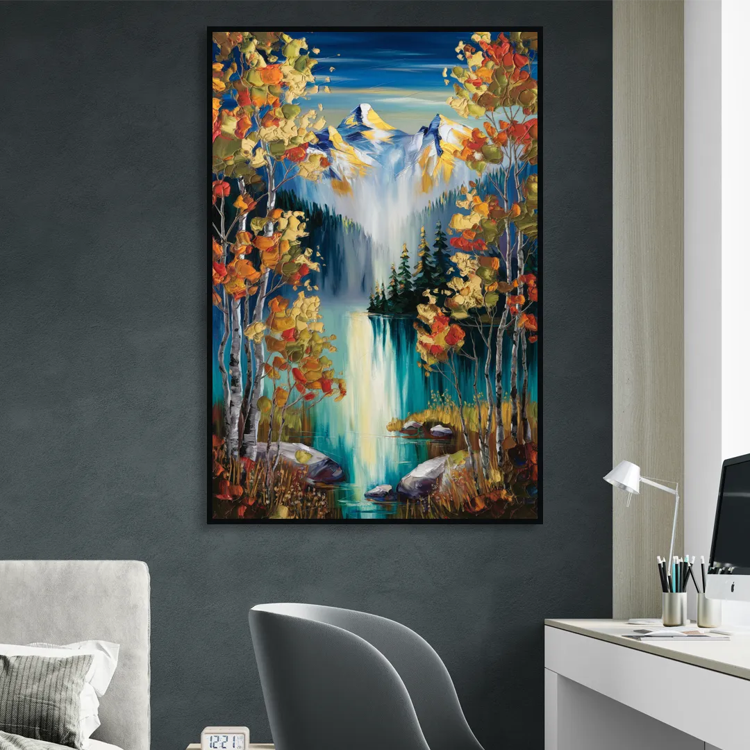 Aspen Alpine Serenity Living Room - Black Canvas Wall Art
