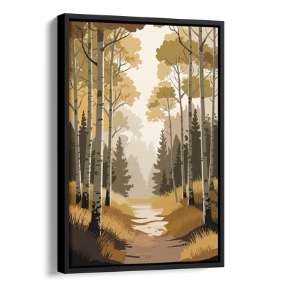 Aspen Dreamy Forest Side - Black Canvas Wall Art