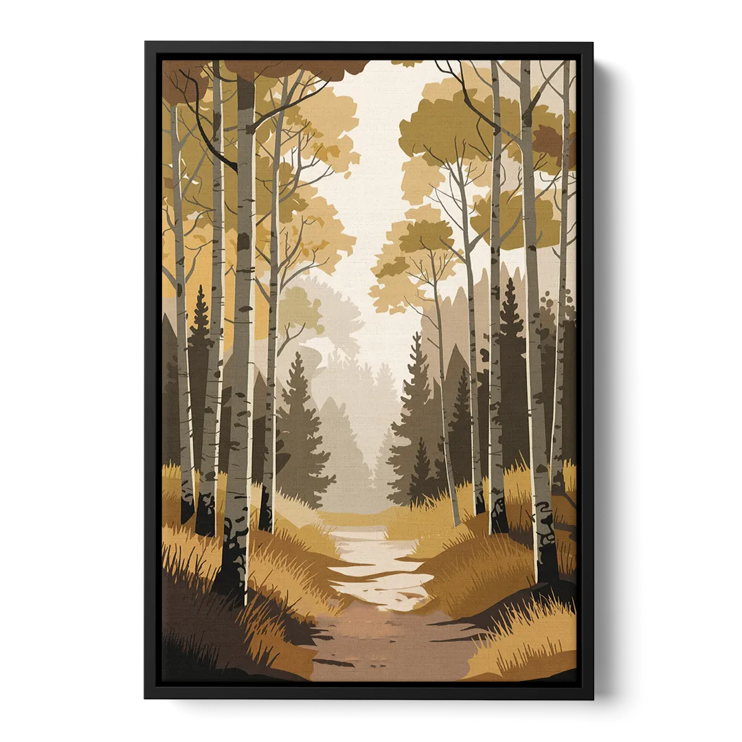 Aspen Dreamy Forest Front - Black Canvas Wall Art