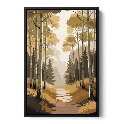 Aspen Dreamy Forest Front - Black Canvas Wall Art