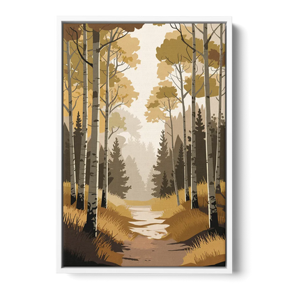 Aspen Dreamy Forest Front - White Canvas Wall Art