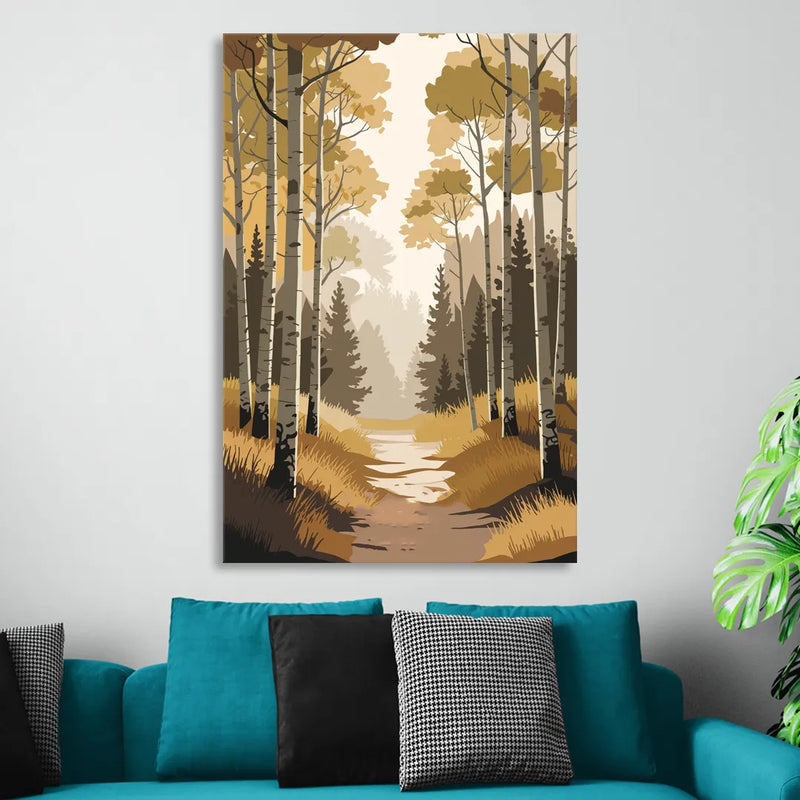 Aspen Dreamy Forest Living Room - Canvas Wall Art
