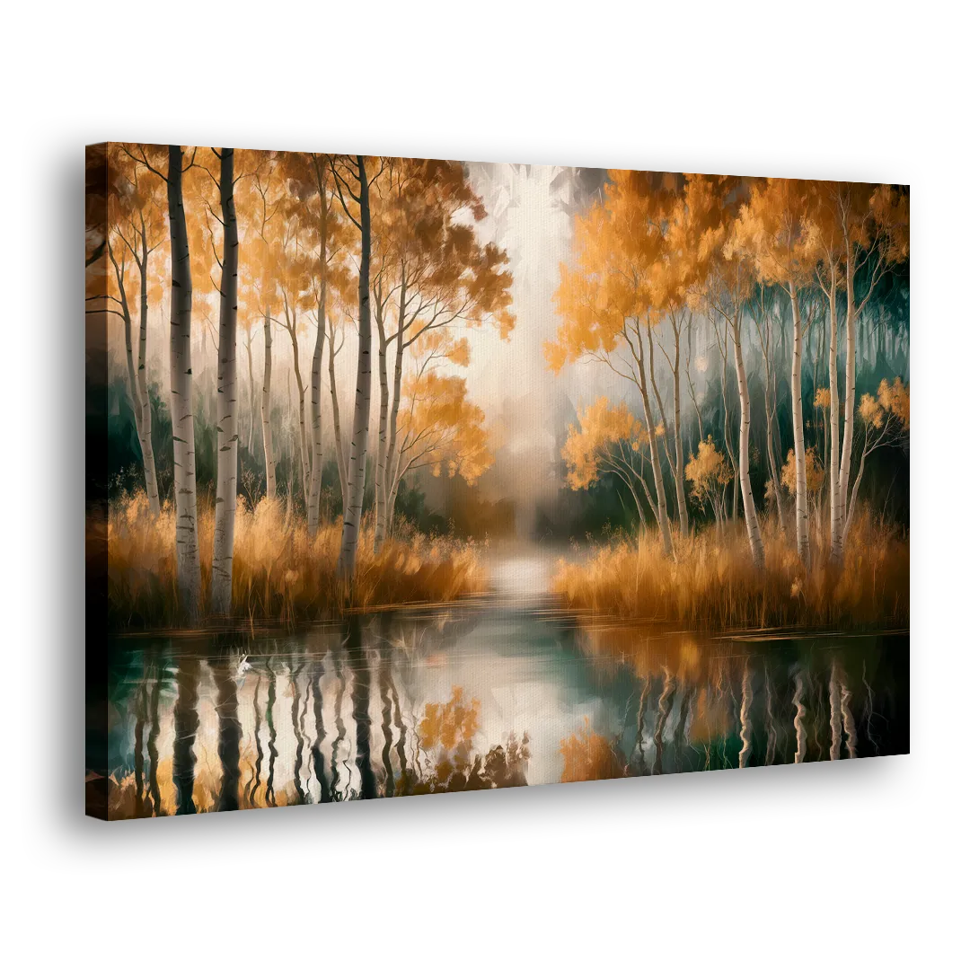 Aspen Forest Reflections Side - Canvas Wall Art