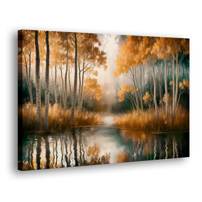 Aspen Forest Reflections Side - Canvas Wall Art