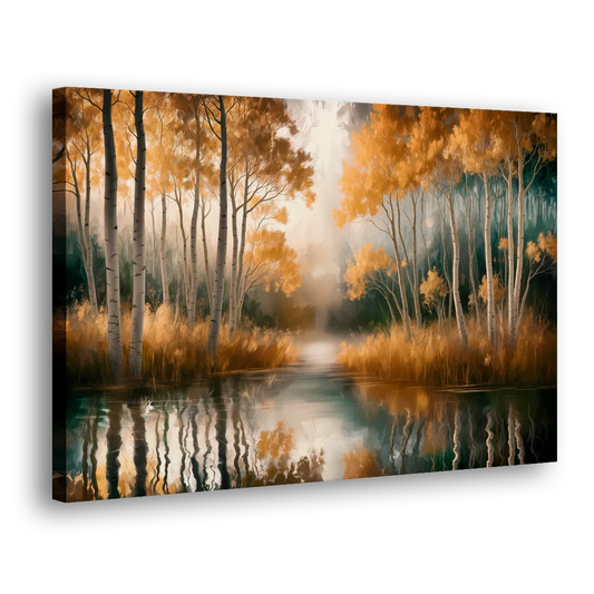 Aspen Forest Reflections Side - Canvas Wall Art