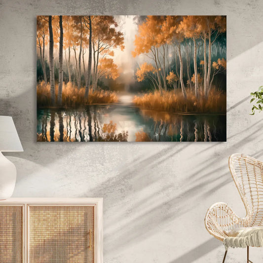 Aspen Forest Reflections Living Room - Canvas Wall Art