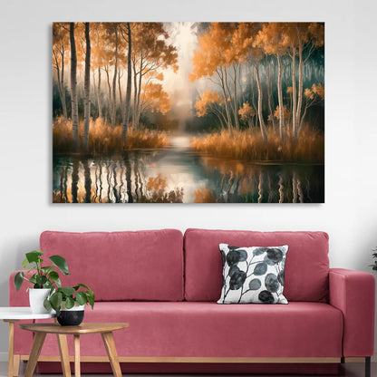 Aspen Forest Reflections Sitting Room - Canvas Wall Art
