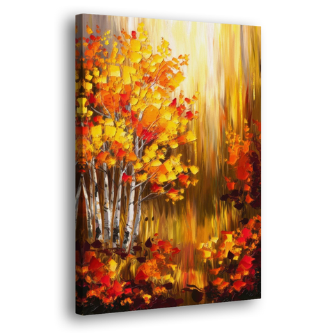 Aspen Forest in Autumn - Canvas Wall Art - Side
