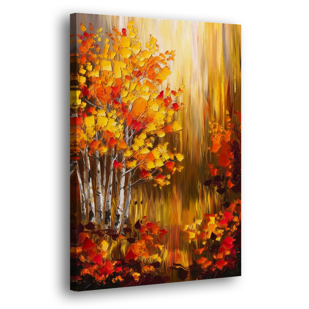 Aspen Forest in Autumn Side - Canvas Wall Art