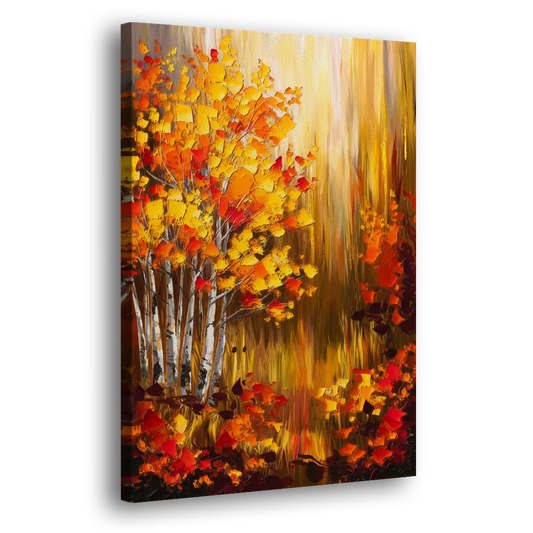 Aspen Forest in Autumn Side - Canvas Wall Art