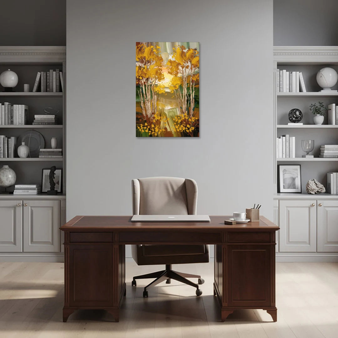 Aspen Golden Trees - Canvas Wall Art - Office - 24x36
